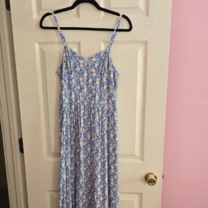 June & Hudson Blue and Cream Floral Dress